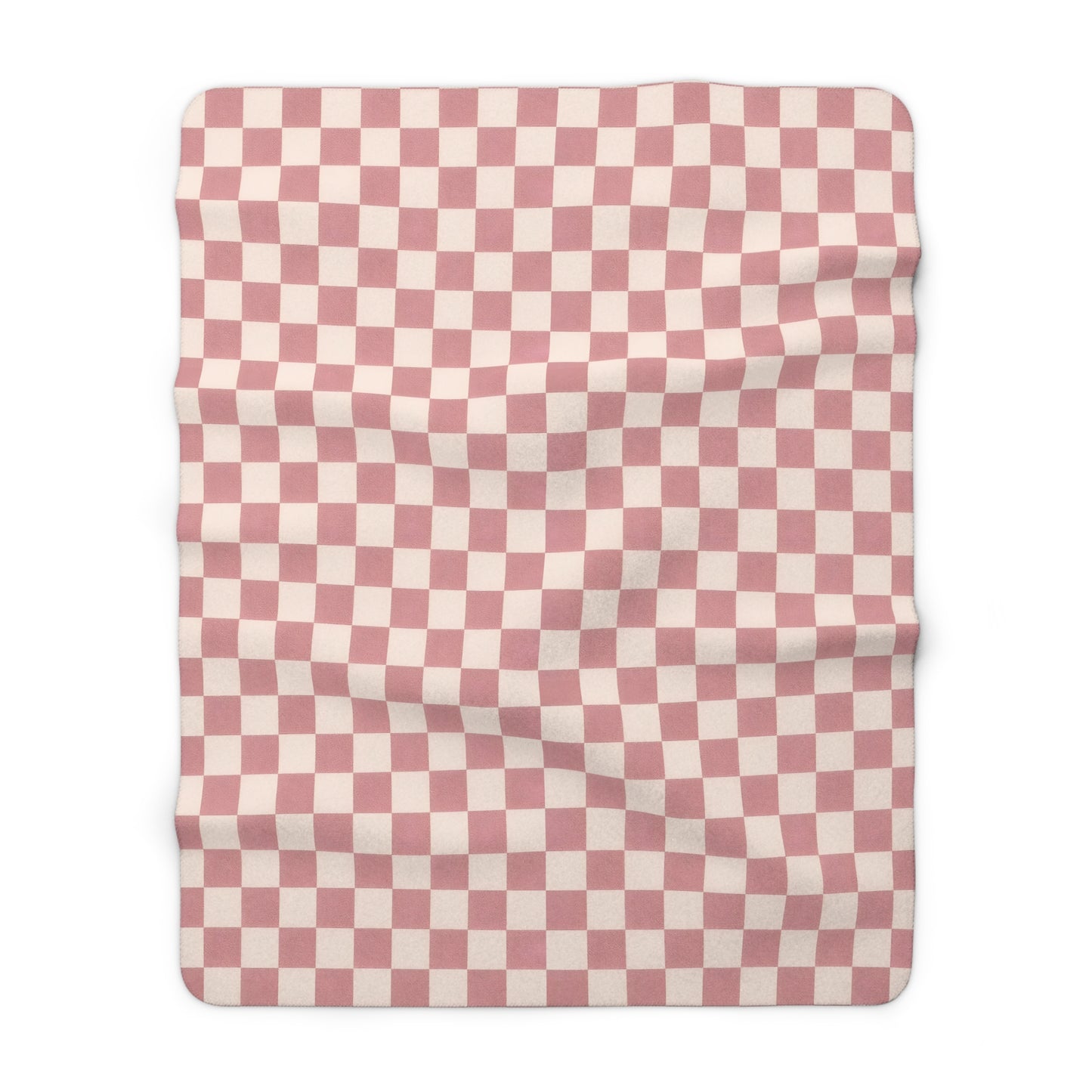 Dusty Pink Checkerboard Sherpa Throw – Cozy Coquette & Danish Pastel Aesthetic Blanket
