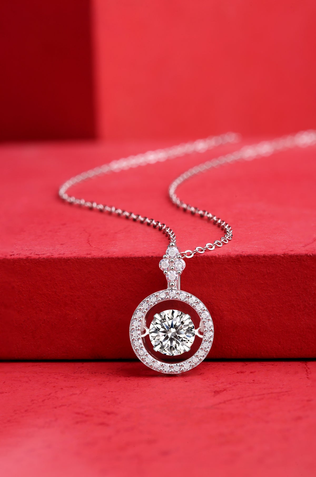 Trendy Jewelry Necklace Pendant Set With 1-carat Moissanite S925 Sterling Silver And Platinum Plating