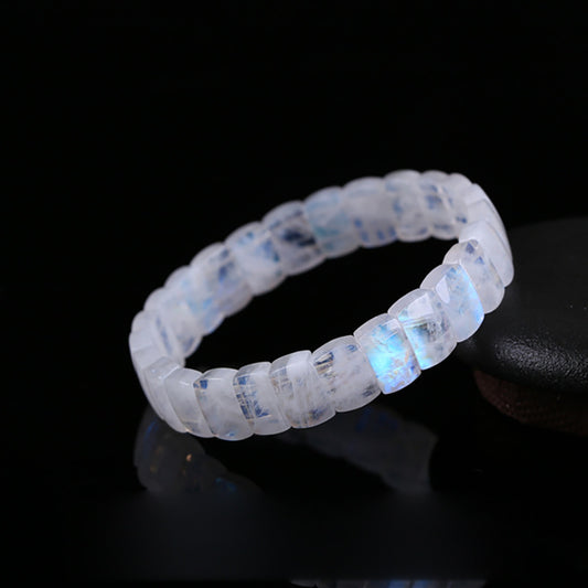 Blue Moonstone Bracelet, Moonstone Soft Bangle