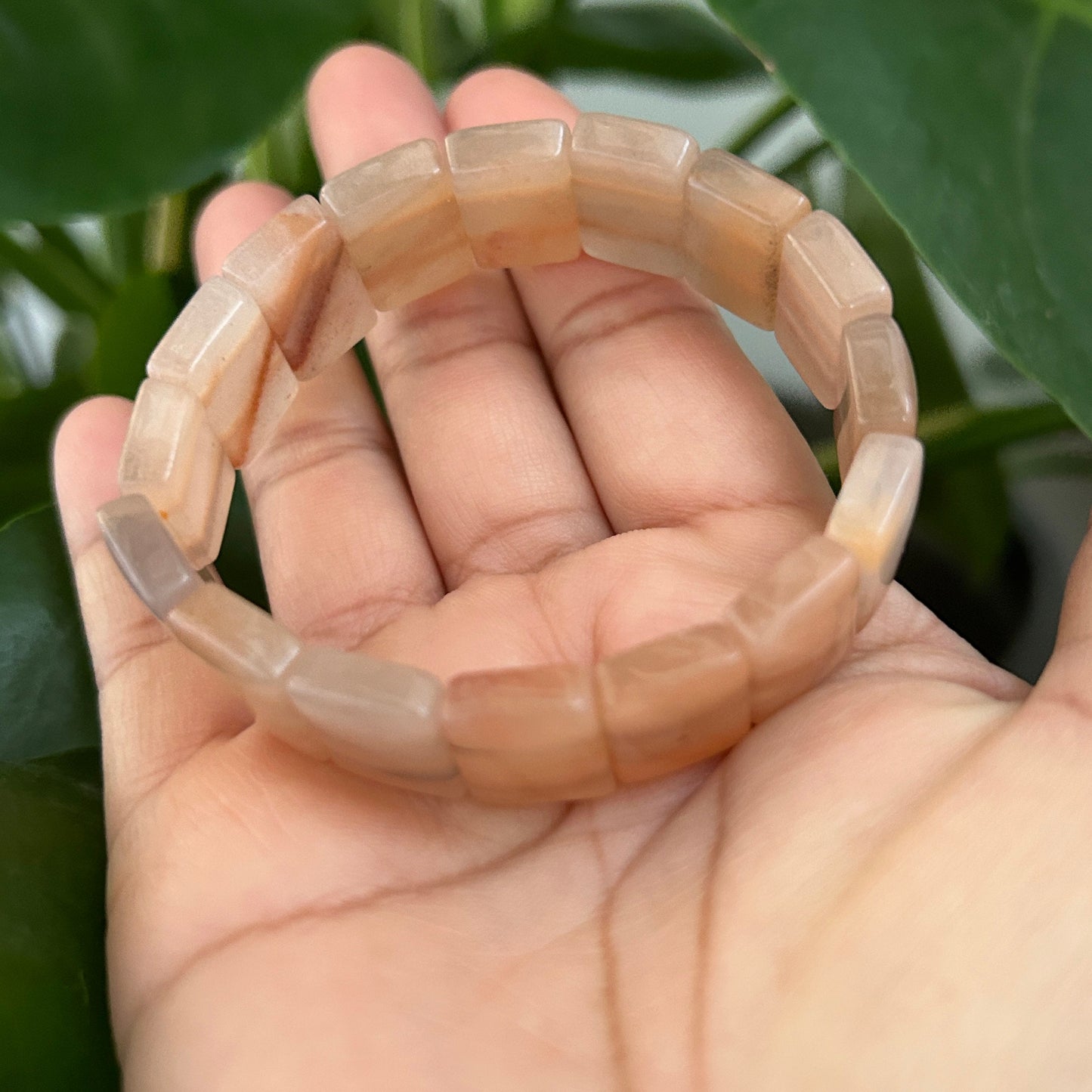 Natural Sunstone 11mm Square, Crystal Bangle , gemstone beads, sun stone mala beads, Gift Crystal Bracelet, Self-Empowerment: Sunstone