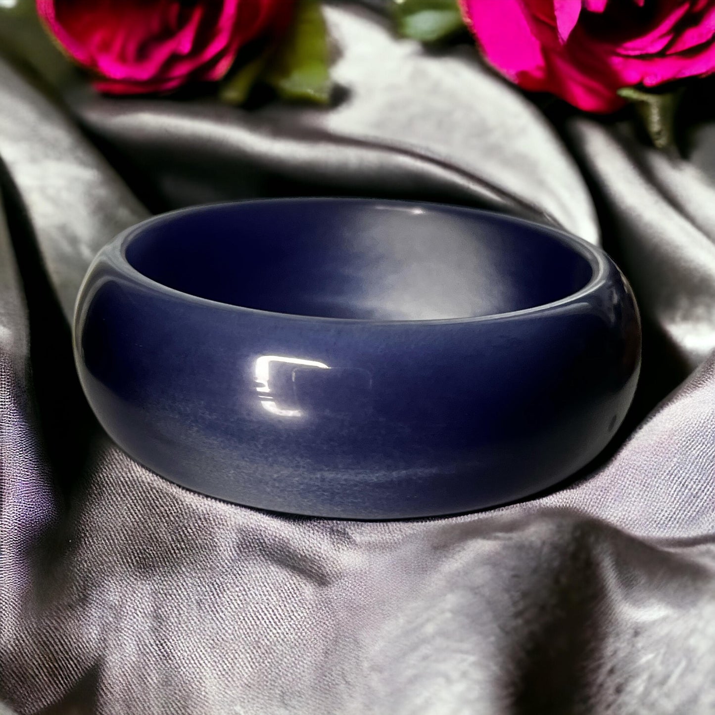 Cat Eye Jade Bangle Bracelet Thick 22mm| Crystal Bangle | Sakura Bracelet | Elegant Wristwear | Gift for Her | Crystal Bracelet for Women