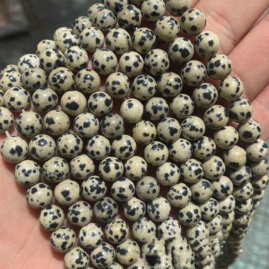 Dalmatian Jasper Natural Speckled Stone Loose Beads Diy Jewelry Accessories