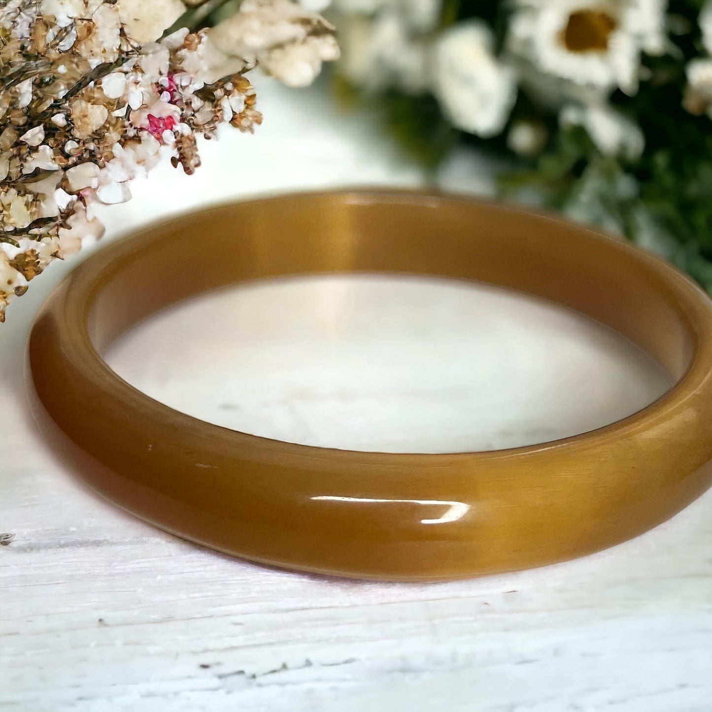 Cat Eye Jade Bangle Bracelet | Crystal Bangle | Sakura Bracelet | Elegant Wristwear | Gift for Her | Crystal Bracelet for Women