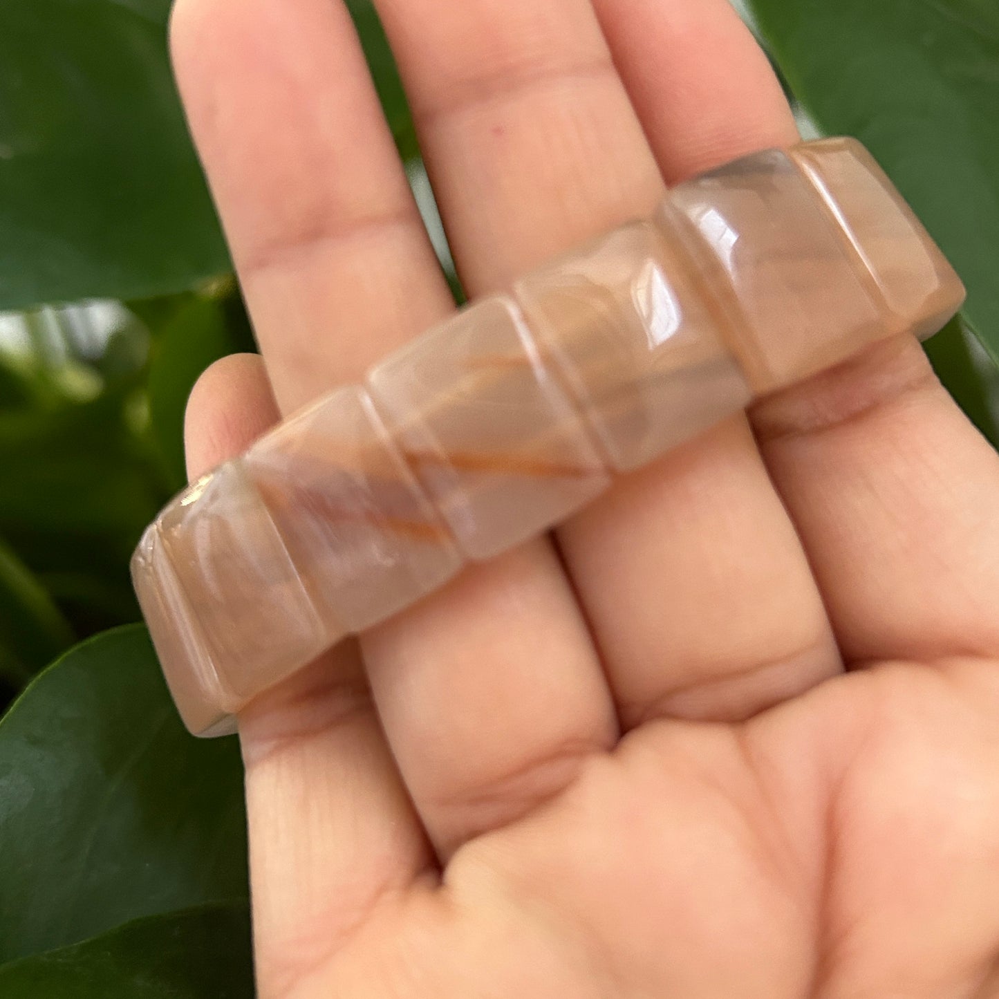 Natural Sunstone 11mm Square, Crystal Bangle , gemstone beads, sun stone mala beads, Gift Crystal Bracelet, Self-Empowerment: Sunstone
