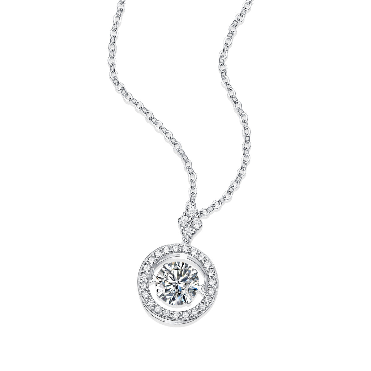 Trendy Jewelry Necklace Pendant Set With 1-carat Moissanite S925 Sterling Silver And Platinum Plating