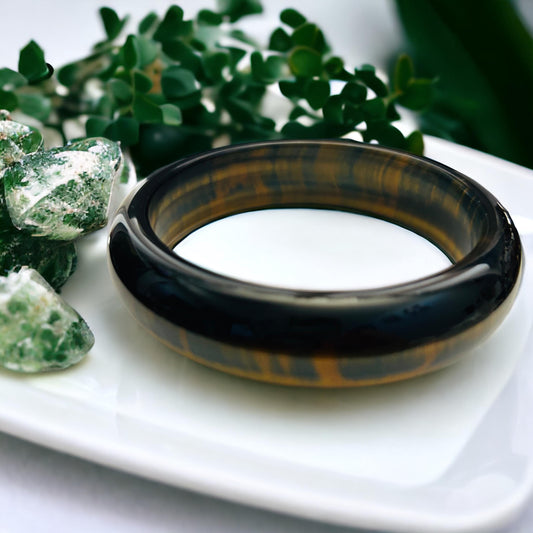 AAA Tiger Eye Bangle | 65.3mm Size | Natural Stone Bracelet | Statement Jewelry | Elegant Crystal Bracelet | Gift for Women | Chakra Jewelry