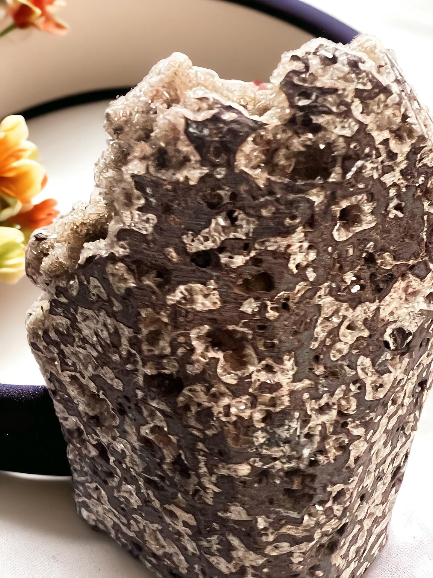 Crystalline Crunch Delight - Natural Calcite Crystal Cluster for Healing, Energy Cleansing, Home Decor, and Meditation