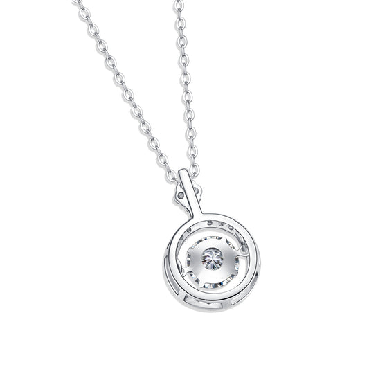 Trendy Jewelry Necklace Pendant Set With 1-carat Moissanite S925 Sterling Silver And Platinum Plating