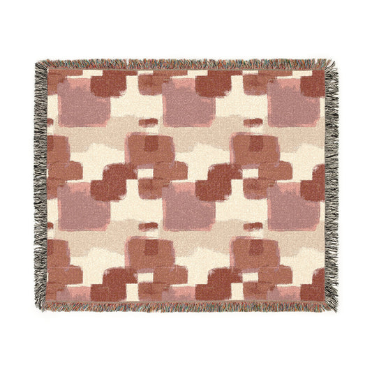 Cozy Modern Woven Throw Blanket | Artisan Cotton & Abstract Pattern
