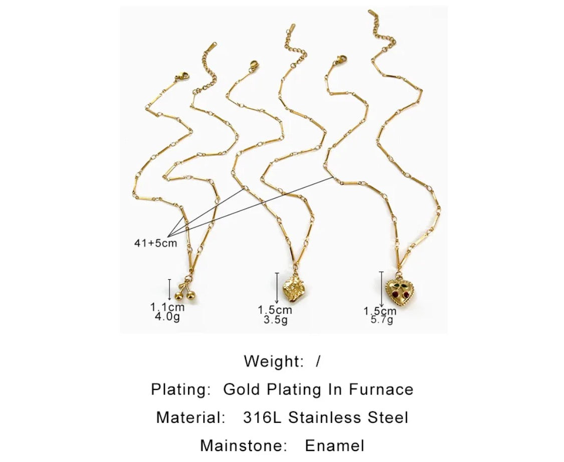 Gold Layered Charm Necklace Set