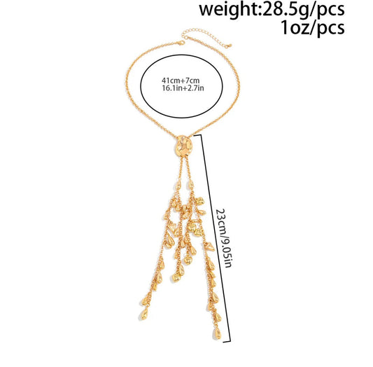 Golden Cascade Tassel Necklace