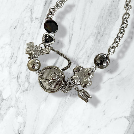 Punk Geometric Rose Choker Necklace