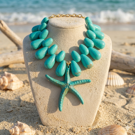 Turquoise Starfish Statement Necklace