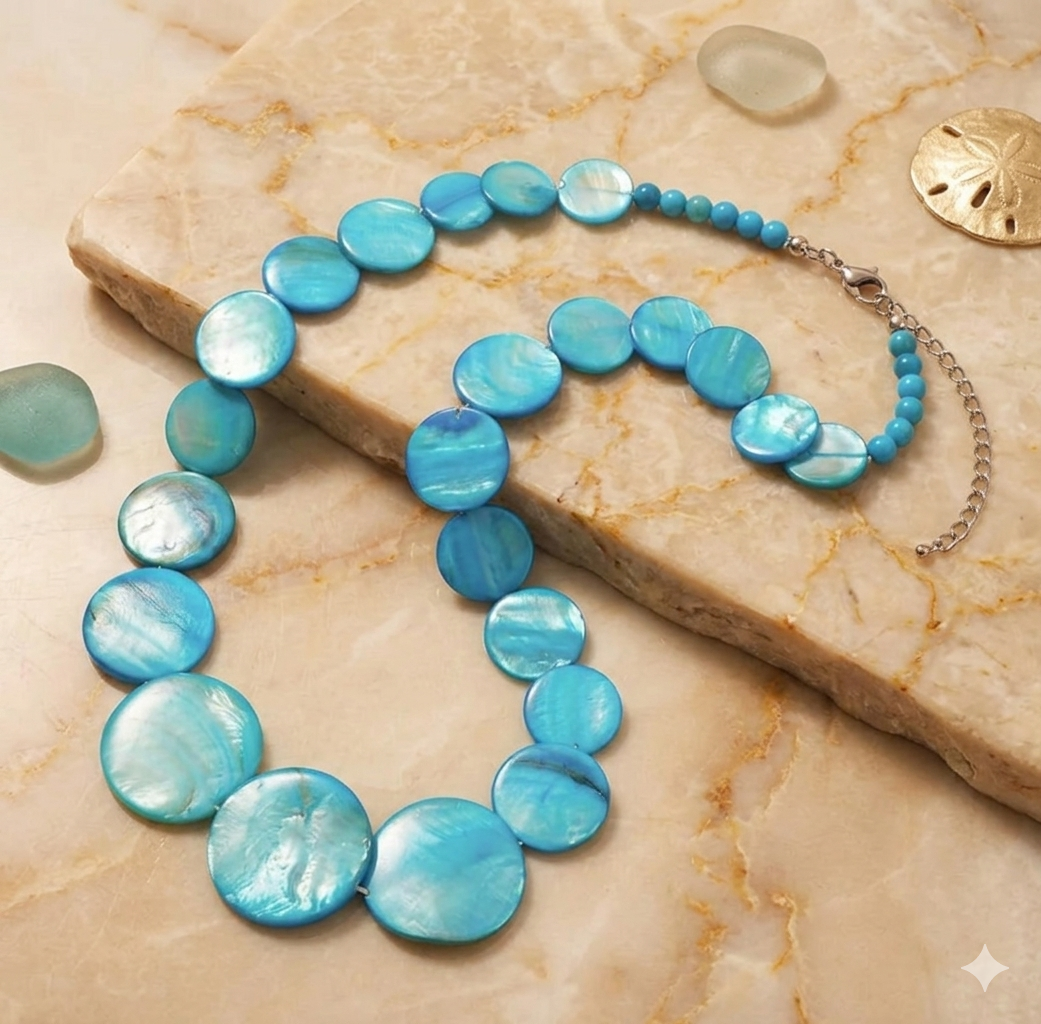 Mother of Pearl Coin Necklace