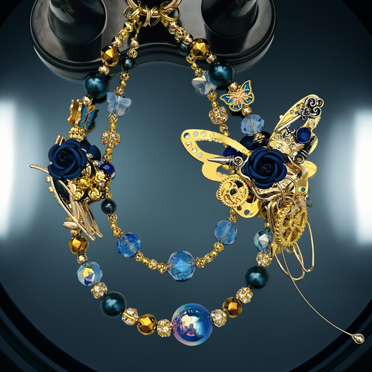 Midnight Mechanica – Steampunk Butterfly Phone & Purse Charm