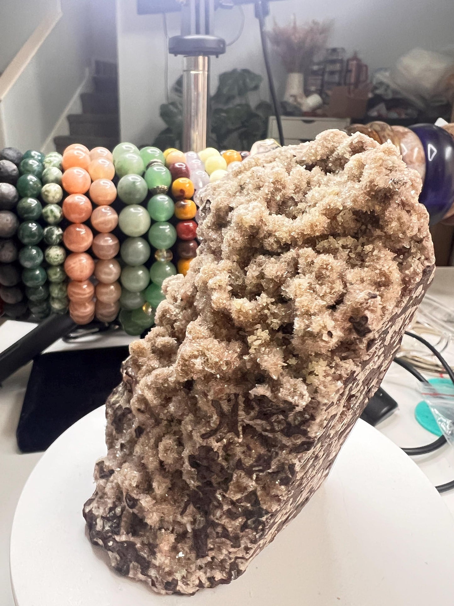 Crystalline Crunch Delight - Natural Calcite Crystal Cluster for Healing, Energy Cleansing, Home Decor, and Meditation
