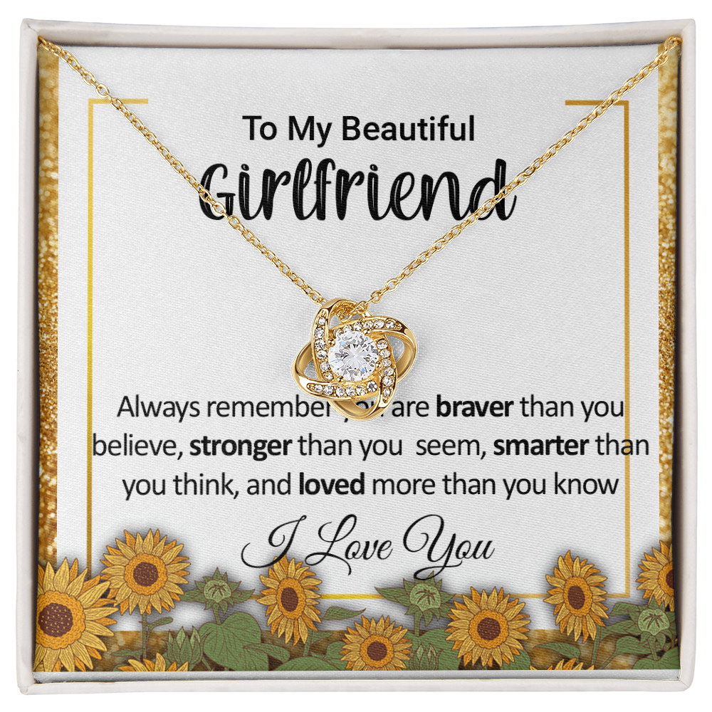 Sunflower Shine Love Knot Necklace