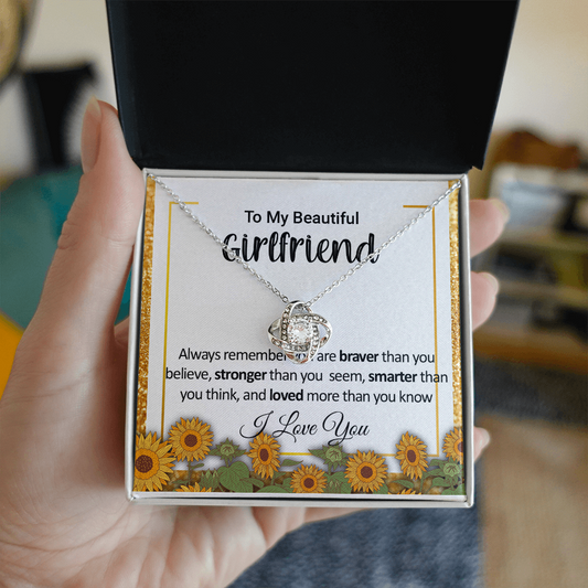 Sunflower Shine Love Knot Necklace