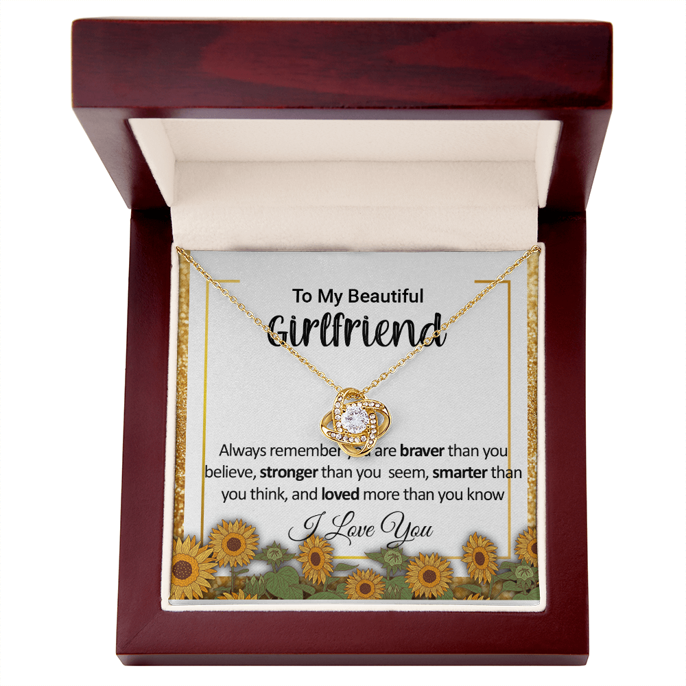 Sunflower Shine Love Knot Necklace