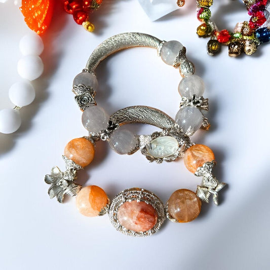 Fire Quartz Focus & Clarity or Moonstone Intuition & Inner Wisdom