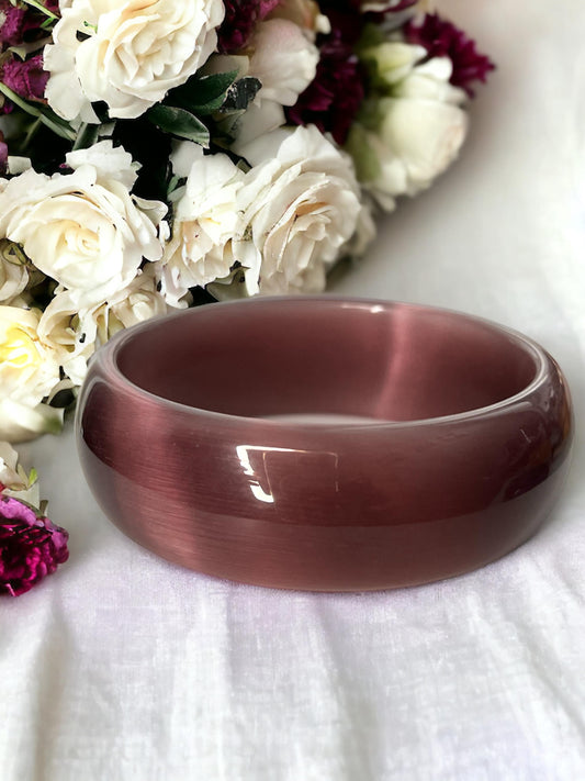 Cat Eye Jade Bangle Bracelet Thick 22mm| Crystal Bangle | Sakura Bracelet | Elegant Wristwear | Gift for Her | Crystal Bracelet for Women
