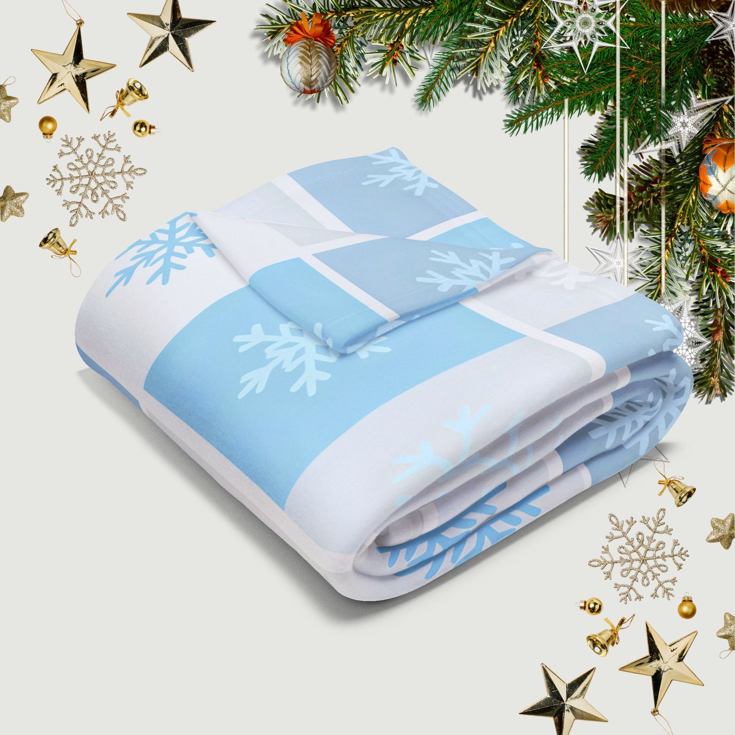 Cozy Winter Fleece Blanket - Snowflake Pattern, Perfect for Cold Nights, Home Decor, Gift for Him/Her, Holiday Blanket, Snuggle Up!