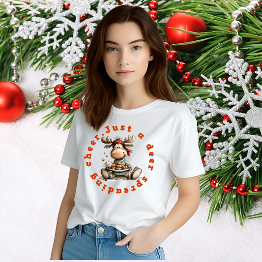 Just a Deer Spreading Cheer - Women's Relaxed Triblend T-Shirt | Bella + Canvas 6413