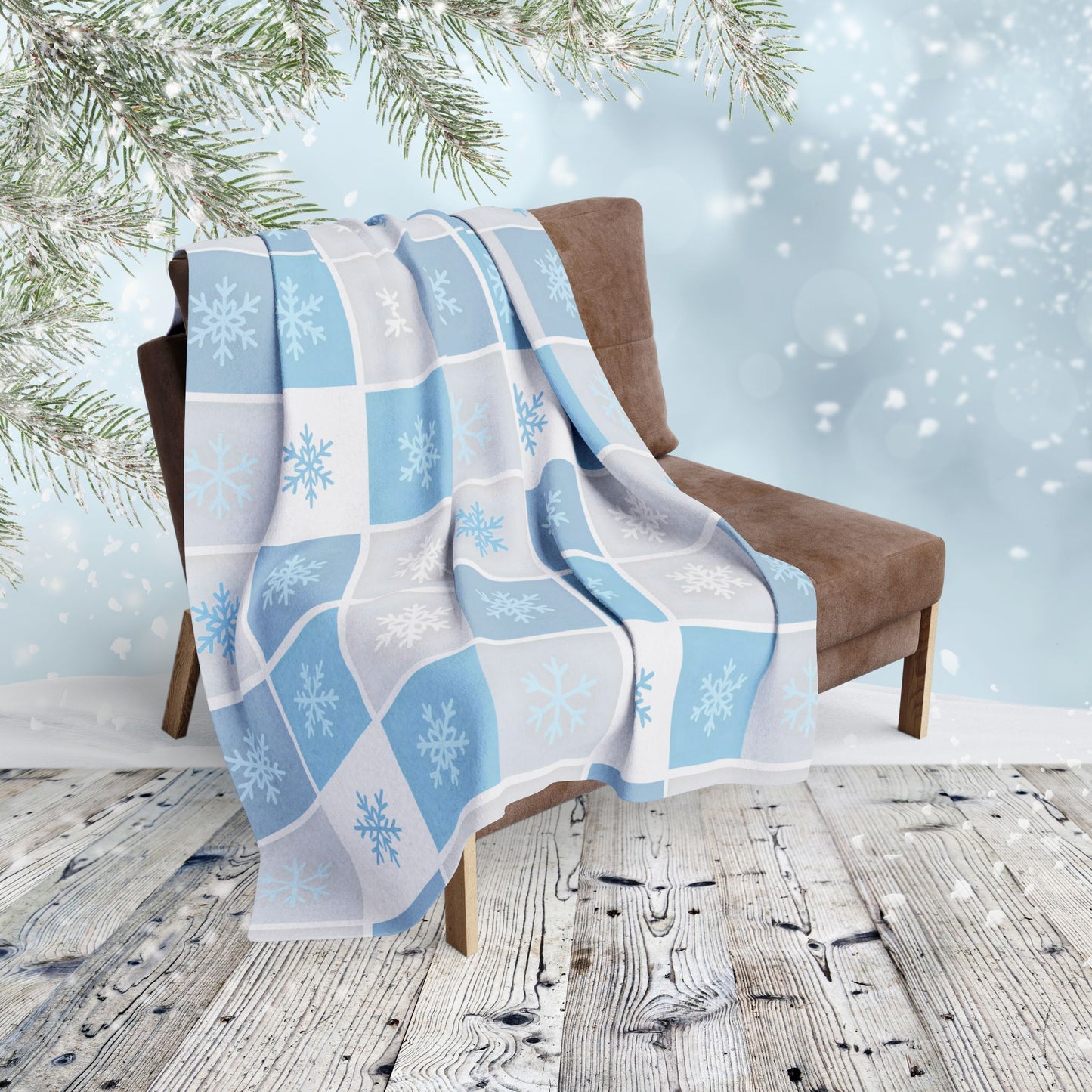 Cozy Winter Fleece Blanket - Snowflake Pattern, Perfect for Cold Nights, Home Decor, Gift for Him/Her, Holiday Blanket, Snuggle Up!