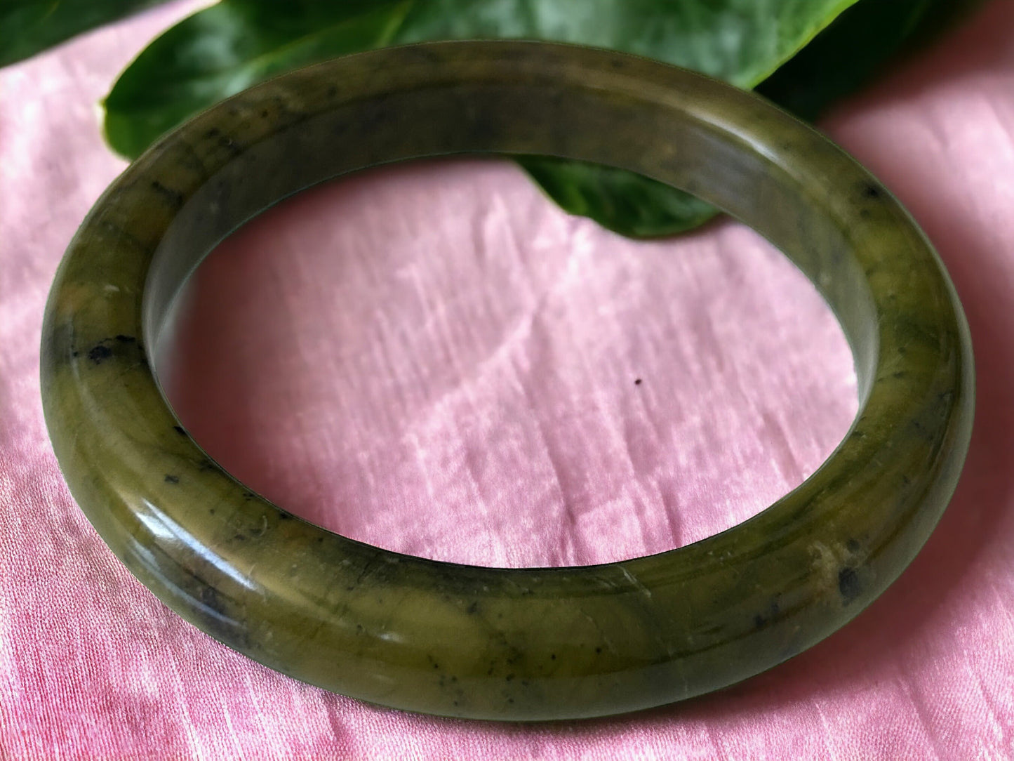 63 - 64mm Canadian Nephrite Jade Bangle | Crystal Jade Bangle | Gift for her | Gift Bangles | Crystal Bangle Bracelet | Jade Bangle Bracelet