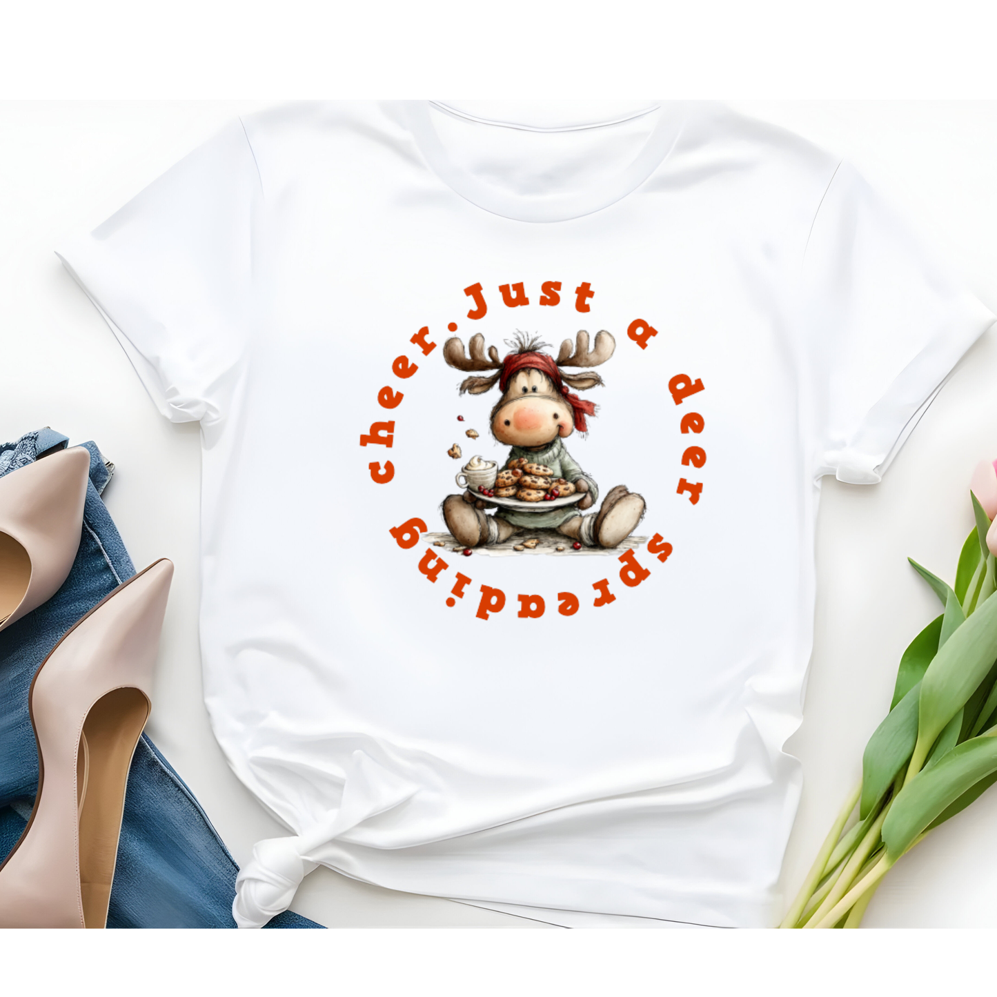 Just a Deer Spreading Cheer - Women's Relaxed Triblend T-Shirt | Bella + Canvas 6413