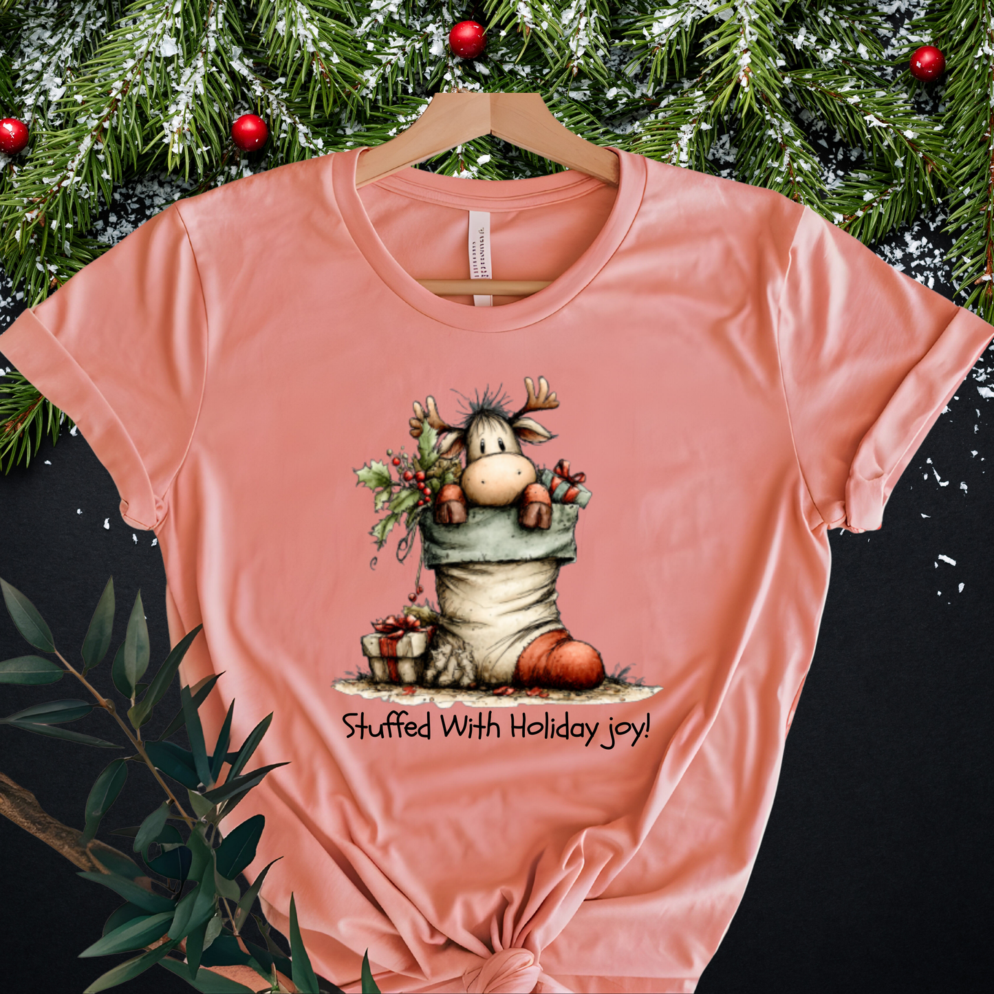 Stuffed With Joy - Holiday Ladies' Fitted T-Shirt
