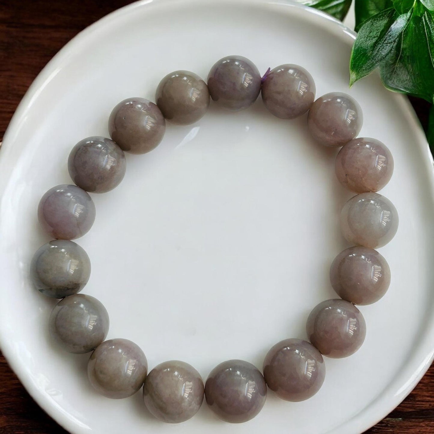 Natural Smoke Grey Jade Beaded Bracelet| 12mm Beads |Bracelet for Men|Healing Stone Jewelry|Gift for Her|Wellness Bracelet