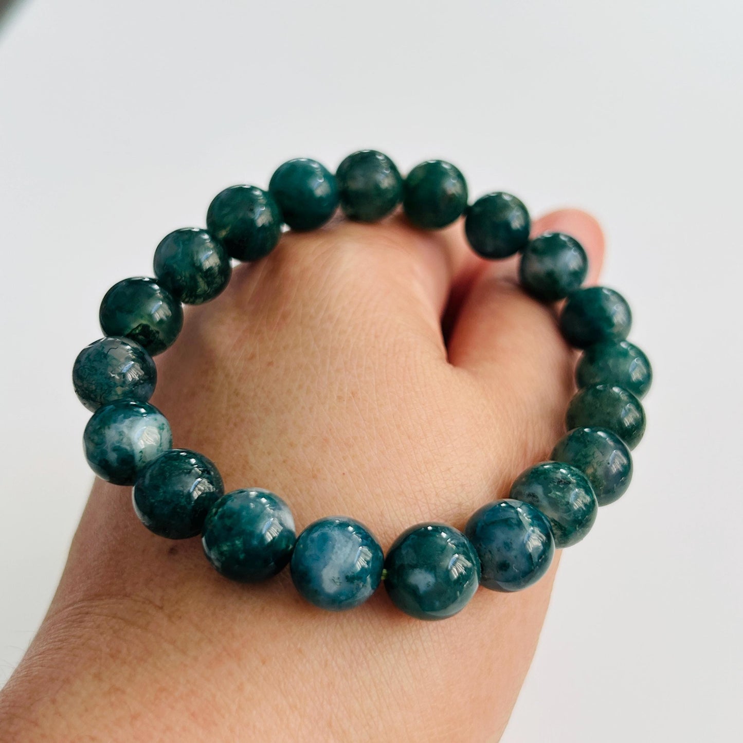 Natural Moss Agate Bracelet | Gemstone Beaded Jewelry | Premium Quality Bracelet | Gift for Him | Gift for Her | Stone