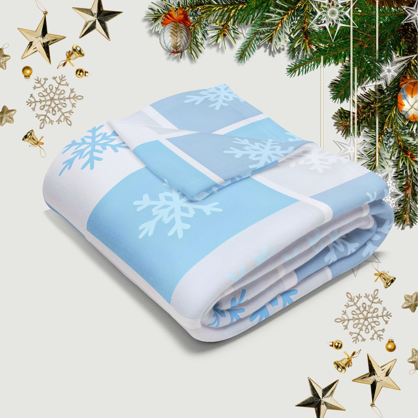 Cozy Winter Fleece Blanket - Snowflake Pattern, Perfect for Cold Nights, Home Decor, Gift for Him/Her, Holiday Blanket, Snuggle Up!