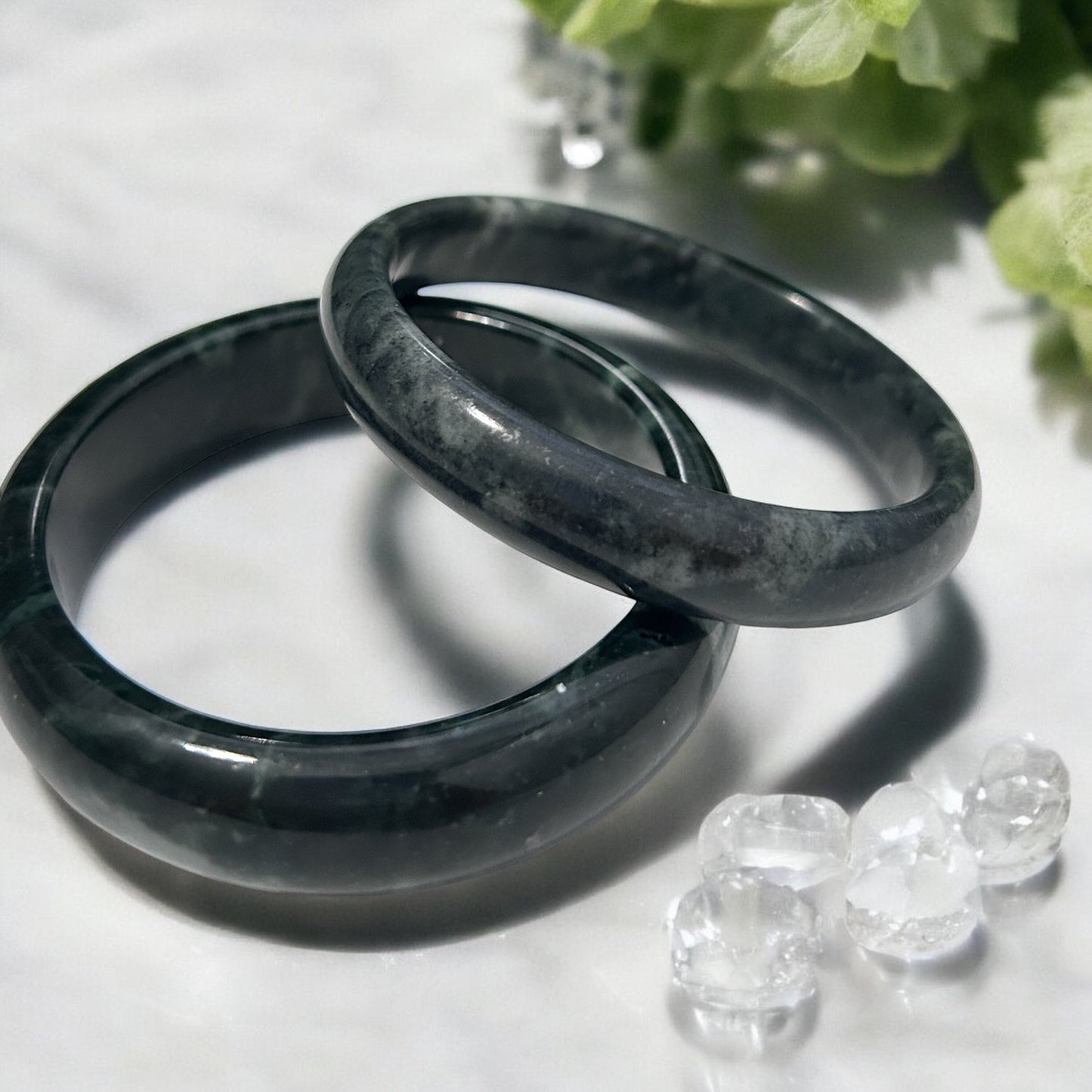 62.4 & 62.7 Natural Medecine King Jade Hard Bangle, Grade A ⁂ Medicine King Stone (Tibetan Serpentine) Natural Tibetan Jade Crystal Bracelet