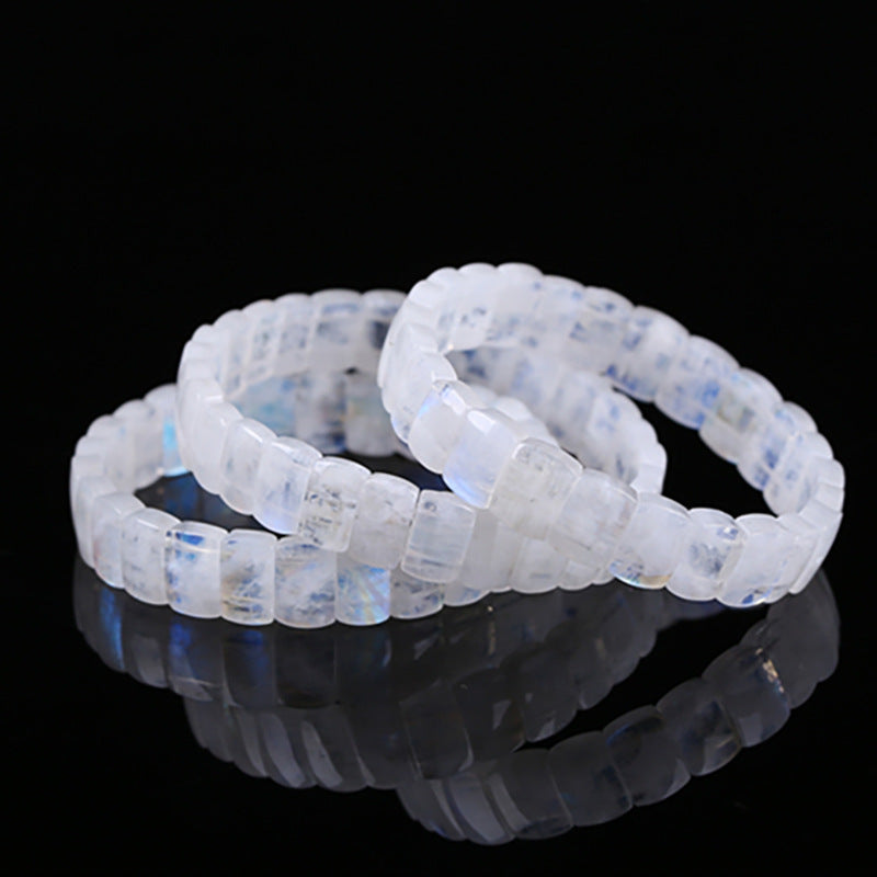 Blue Moonstone Bracelet, Moonstone Soft Bangle