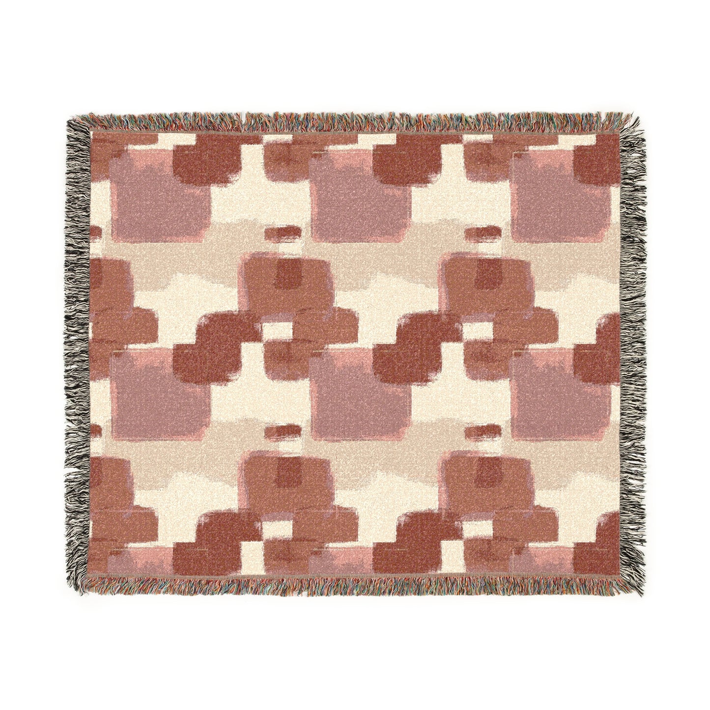 Cozy Modern Woven Throw Blanket | Artisan Cotton & Abstract Pattern