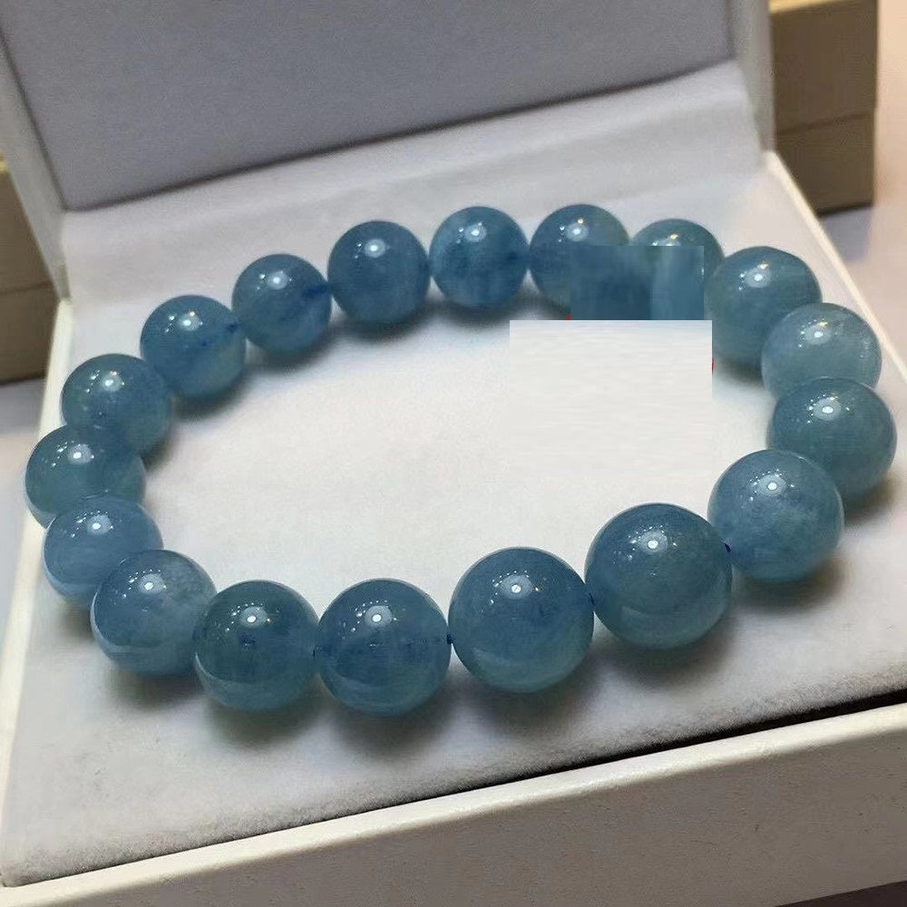 AA Natural Aquamarine Single-loop Beaded Bracelet