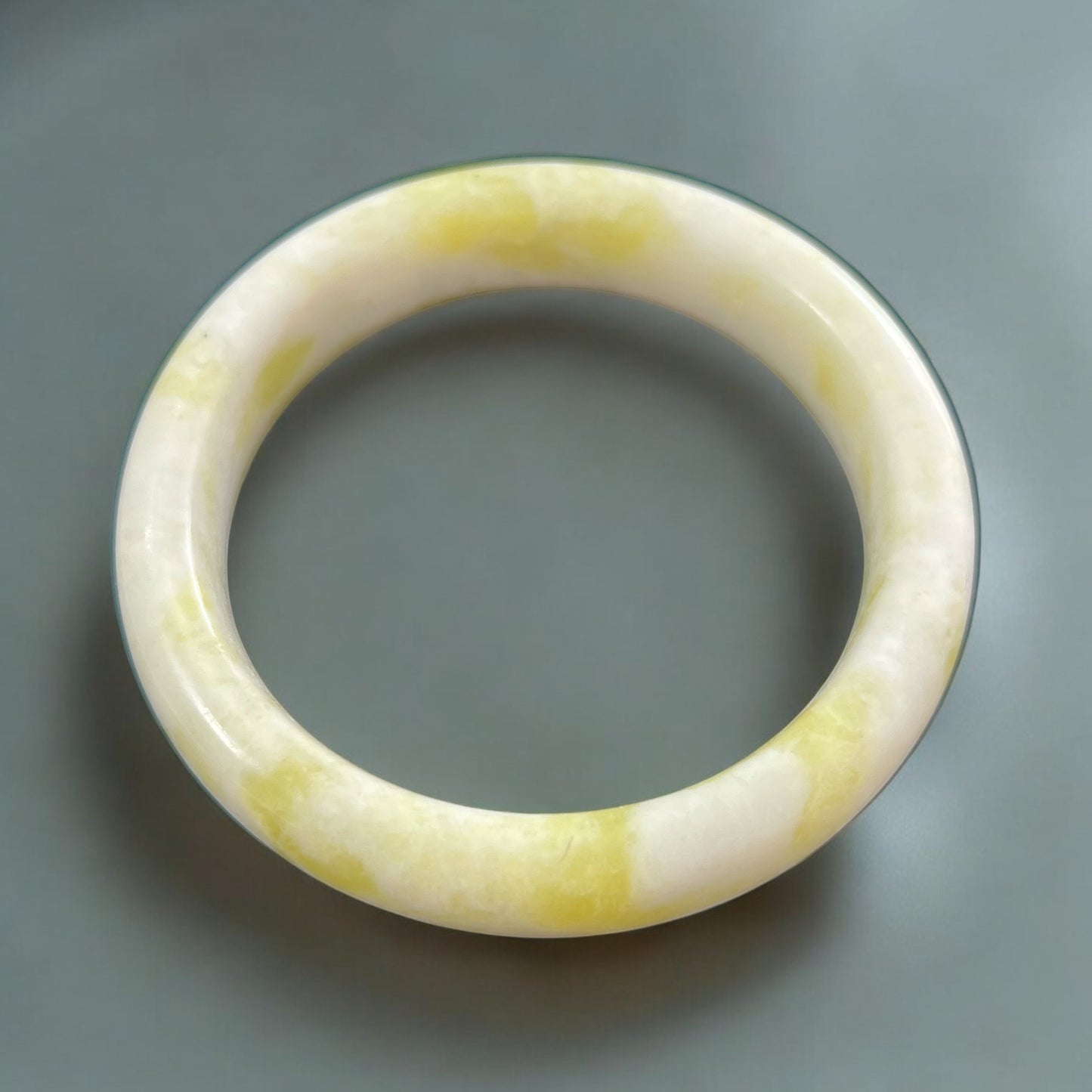 Natural Cauliflower Jade Bangle - Large Wrist Crystal Healing Bracelet