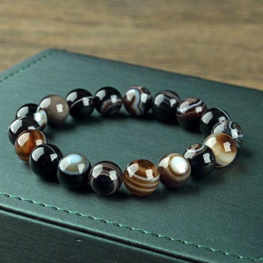 Natural Black And White Sardonyx Agate Bracelet