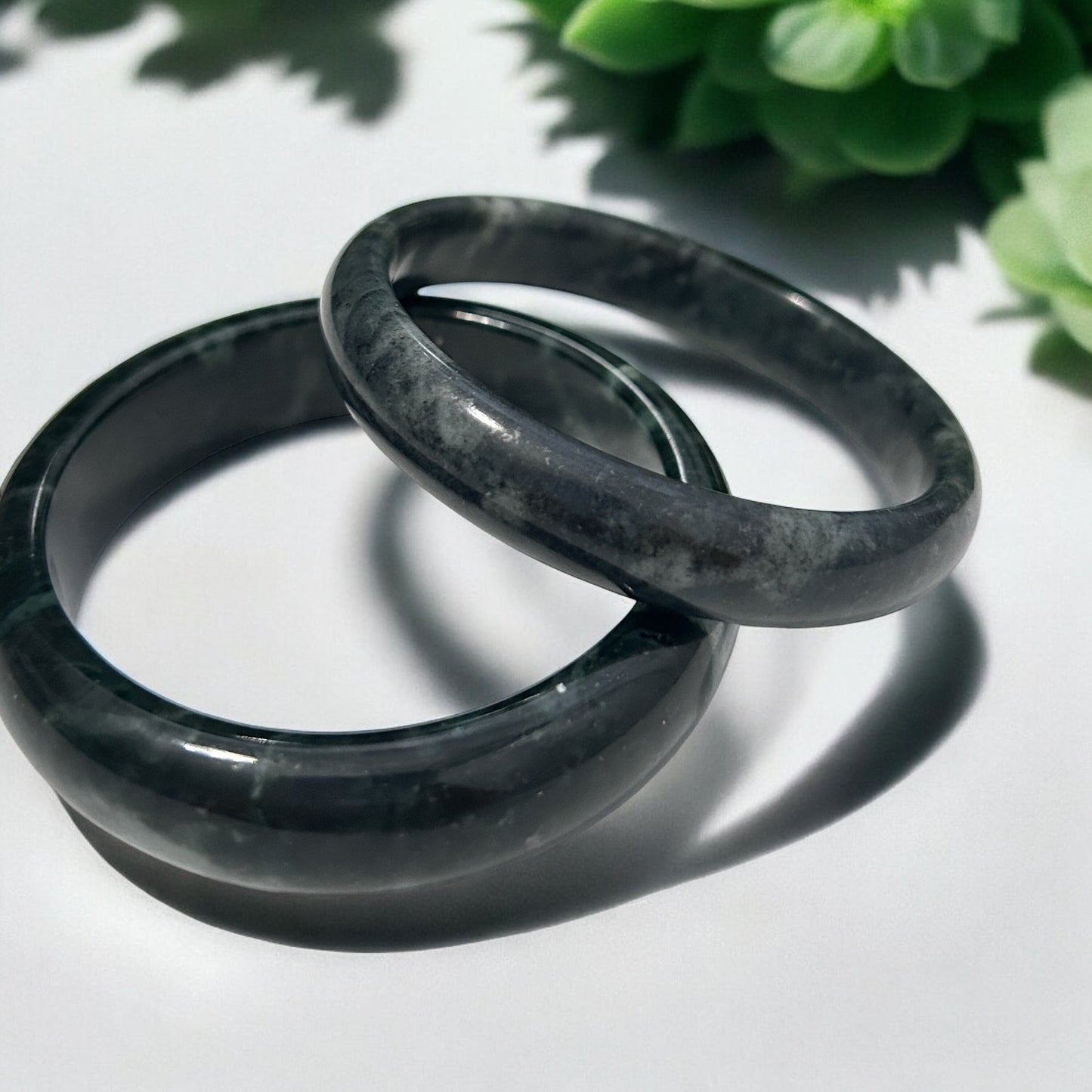 62.4 & 62.7 Natural Medecine King Jade Hard Bangle, Grade A ⁂ Medicine King Stone (Tibetan Serpentine) Natural Tibetan Jade Crystal Bracelet