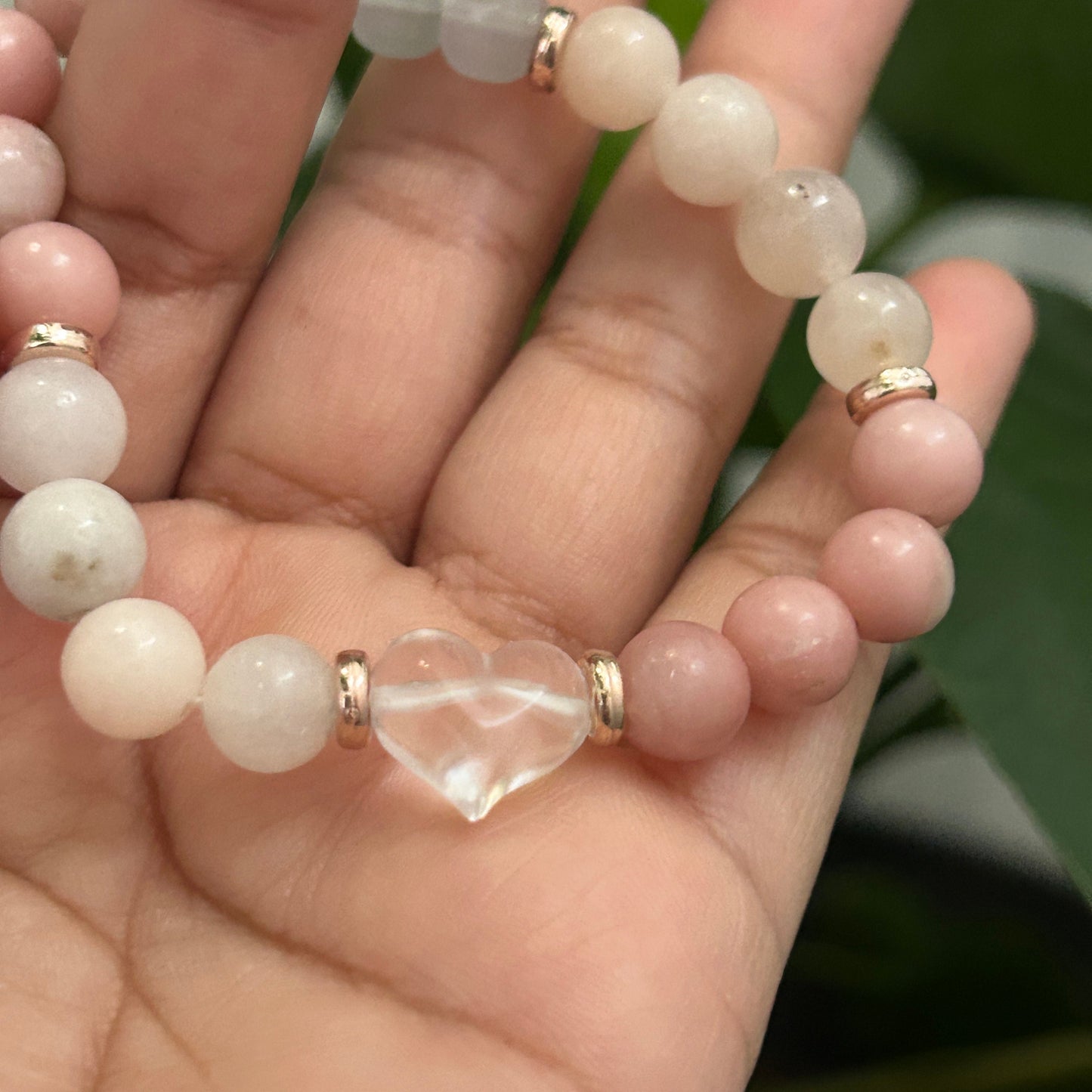 Pink Opal, Pink Aventurine, and Clear Quartz Heart Healing Bracelet - Emotional Healing, Love & Confidence - 8mm Natural Gemstone Beads Gift
