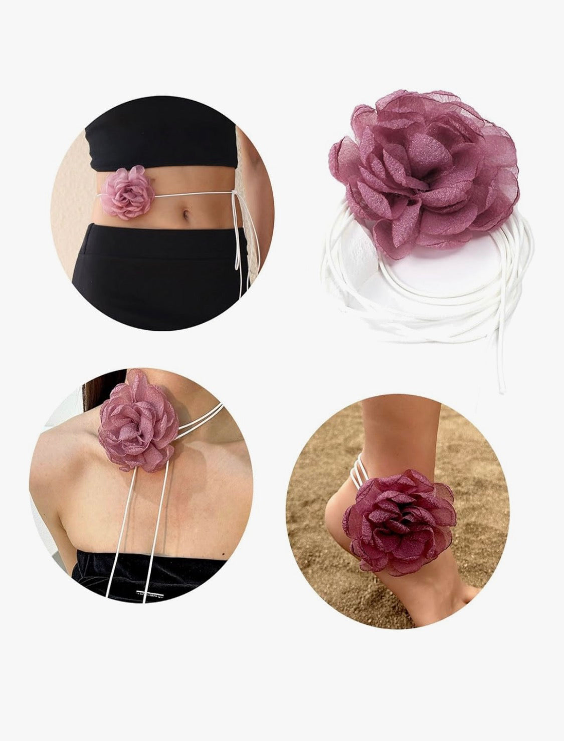 Organza Bloom Flower Choker Necklace