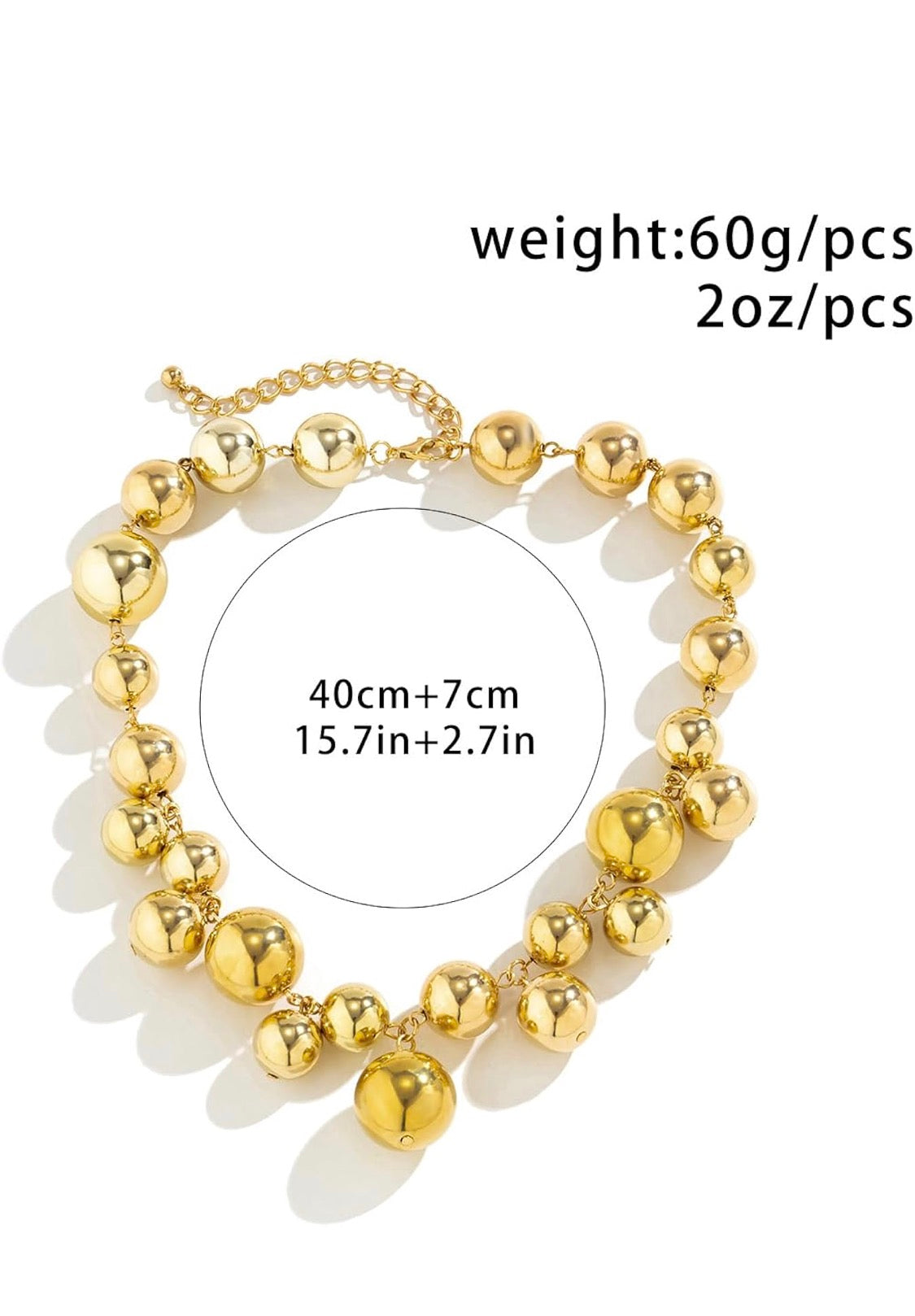 Gold Ball Statement Necklace
