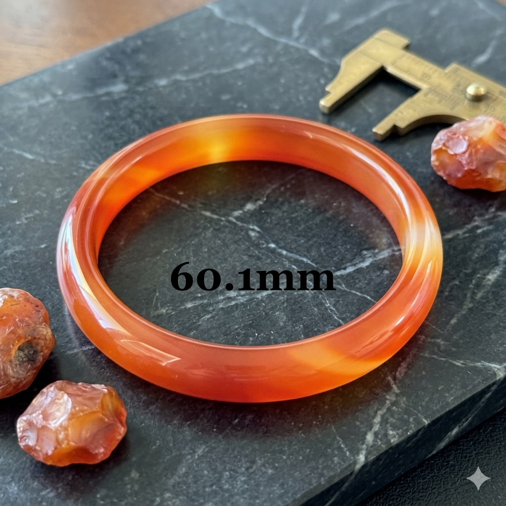 Carnelian Bangle Bracelet - Energy, Confidence S-XL wrist