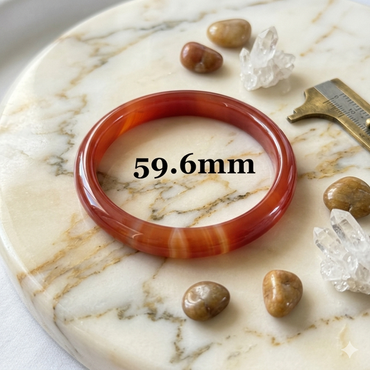 Carnelian Bangle Bracelet - Energy, Confidence S-XL wrist