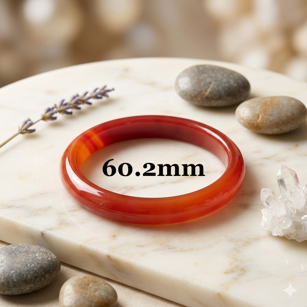 Carnelian Bangle Bracelet - Energy, Confidence S-XL wrist