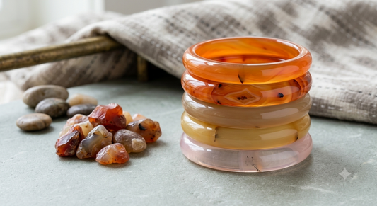 Natural Agate Bangle | Small Size Wrist | Soluna Gems™