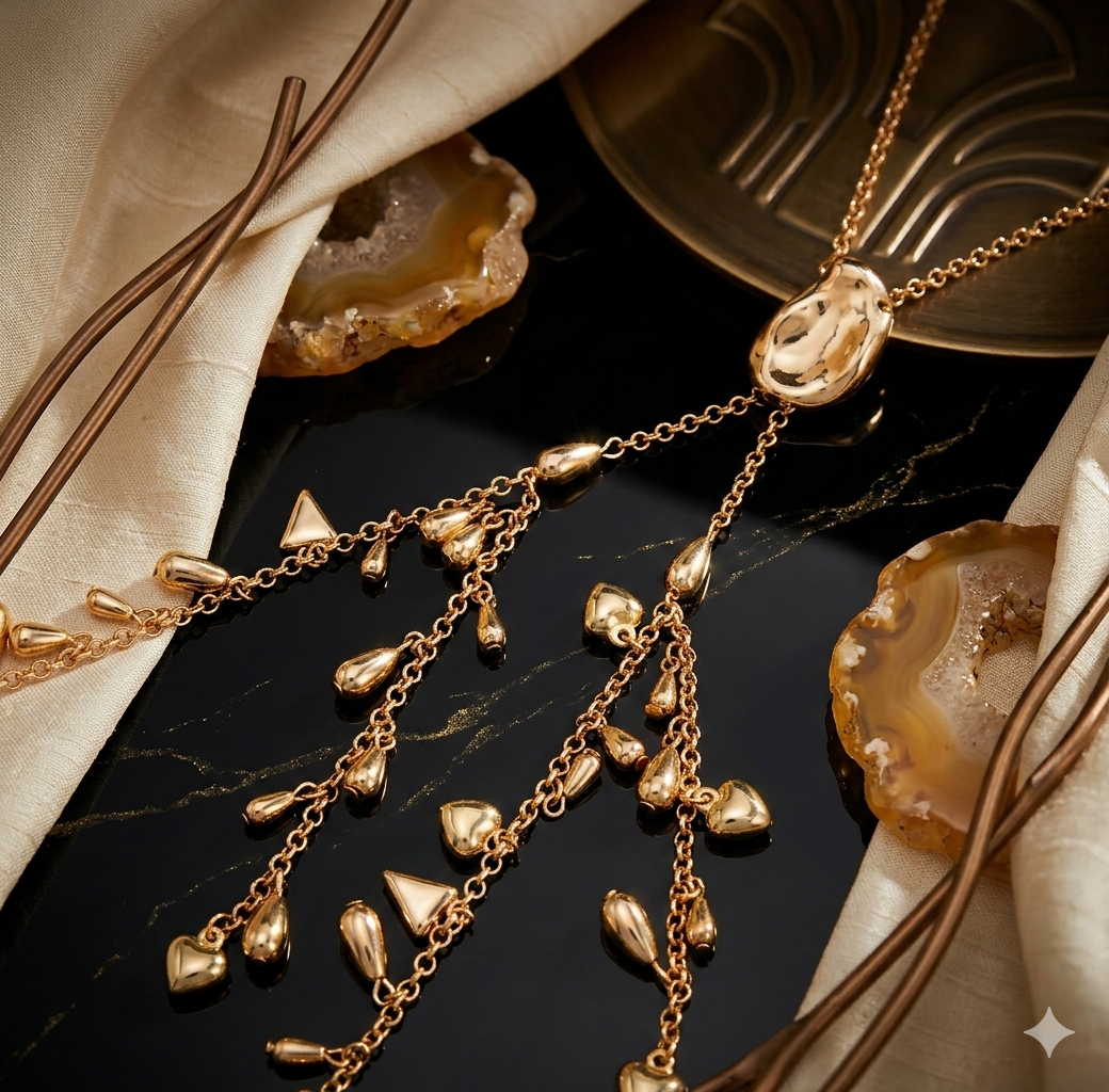 Golden Cascade Tassel Necklace