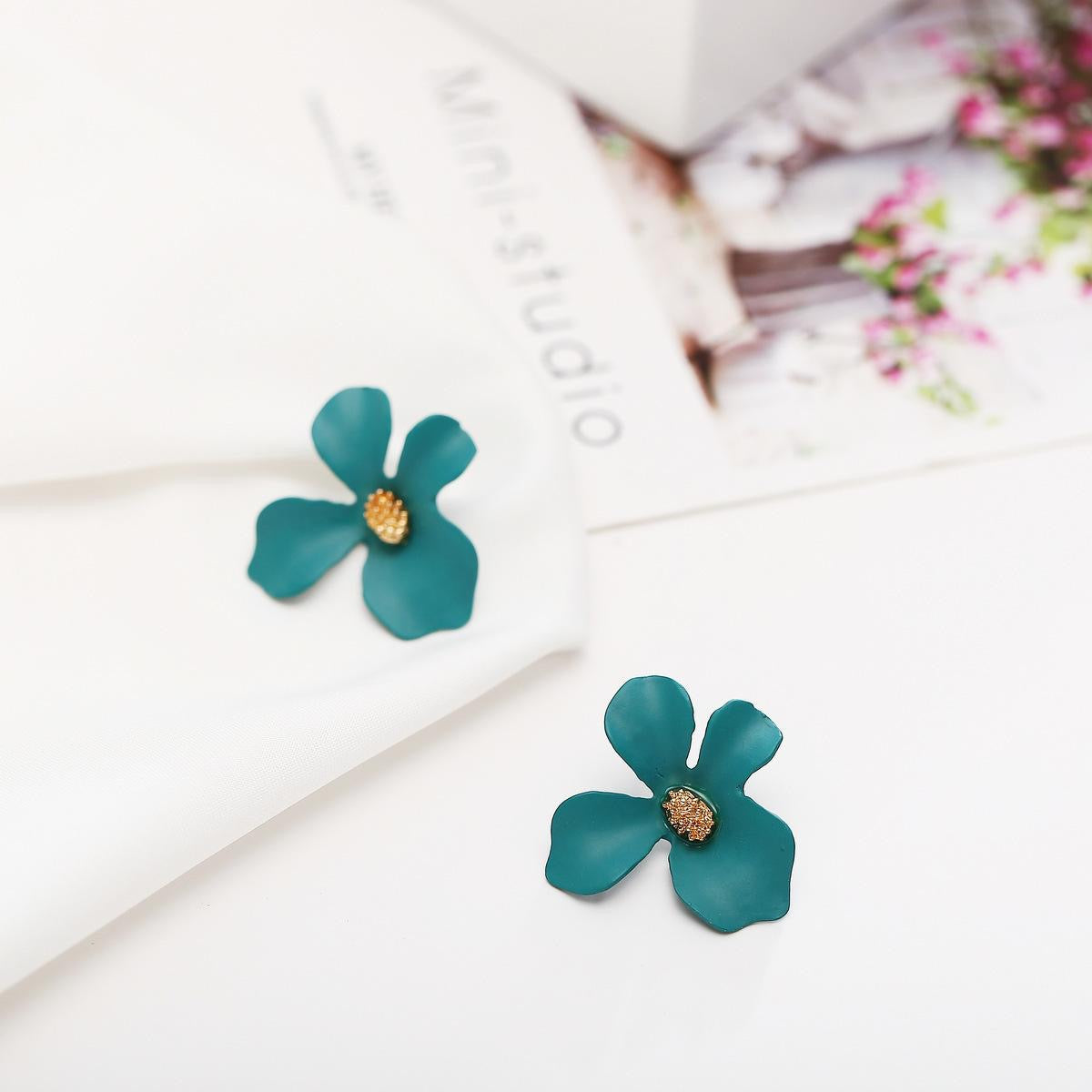 Flower Petal Stud Earrings
